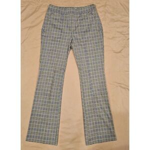 Anthropologie Pants Elastic Waist Plaid Soft Size Small‎ Straight Leg